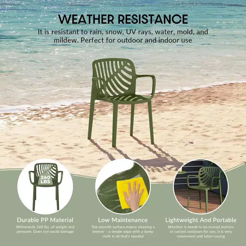 WestinTrends Playa Set da Pranzo 3 Pezzi per Esterni e Interni in Metallo con Tavolo e Sedie Impilabili per Patio