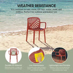 WestinTrends Playa Set da Pranzo 3 Pezzi per Esterni e Interni in Metallo con Tavolo e Sedie Impilabili per Patio