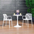 WestinTrends Playa Set da Pranzo 3 Pezzi per Esterni e Interni in Metallo con Tavolo e Sedie Impilabili per Patio