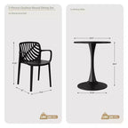 WestinTrends Playa Set da Pranzo 3 Pezzi per Esterni e Interni in Metallo con Tavolo e Sedie Impilabili per Patio