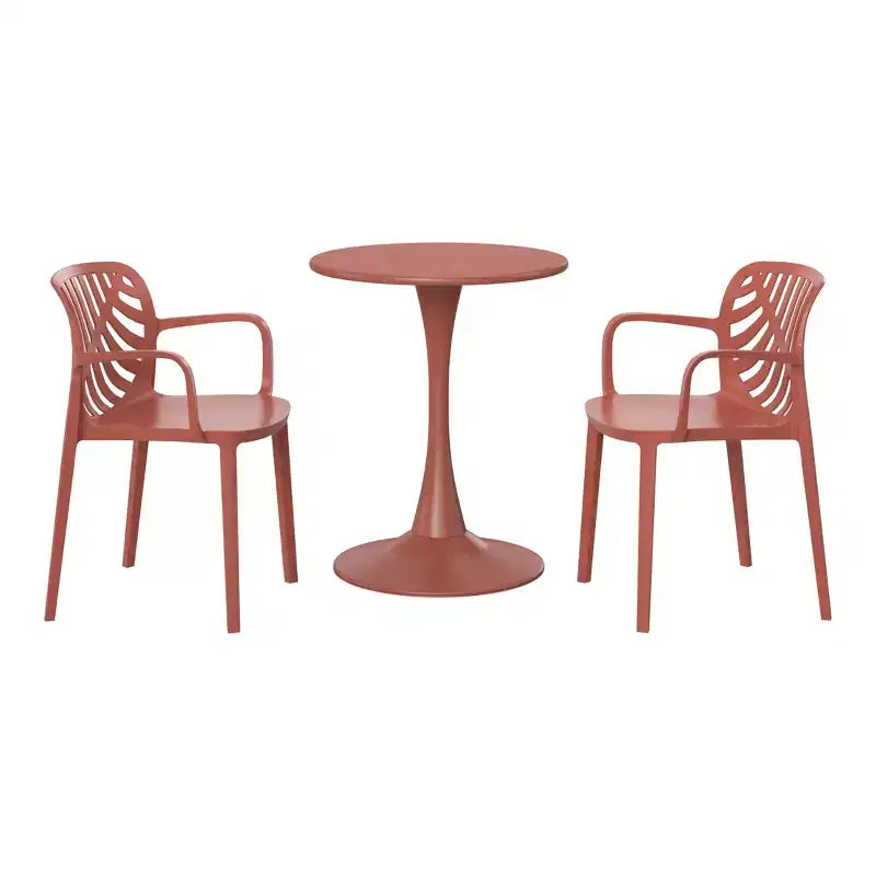 Ensemble de salle à manger d'extérieur et d'intérieur 3 pièces en métal WestinTrends Playa avec chaises de terrasse empilables