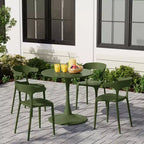 WestinTrends Playa Set Tavolo da Pranzo da Esterno in Metallo a 5 Pezzi con Sedie da Giardino Impilabili
