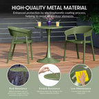 WestinTrends Playa Set Tavolo da Pranzo da Esterno in Metallo a 5 Pezzi con Sedie da Giardino Impilabili