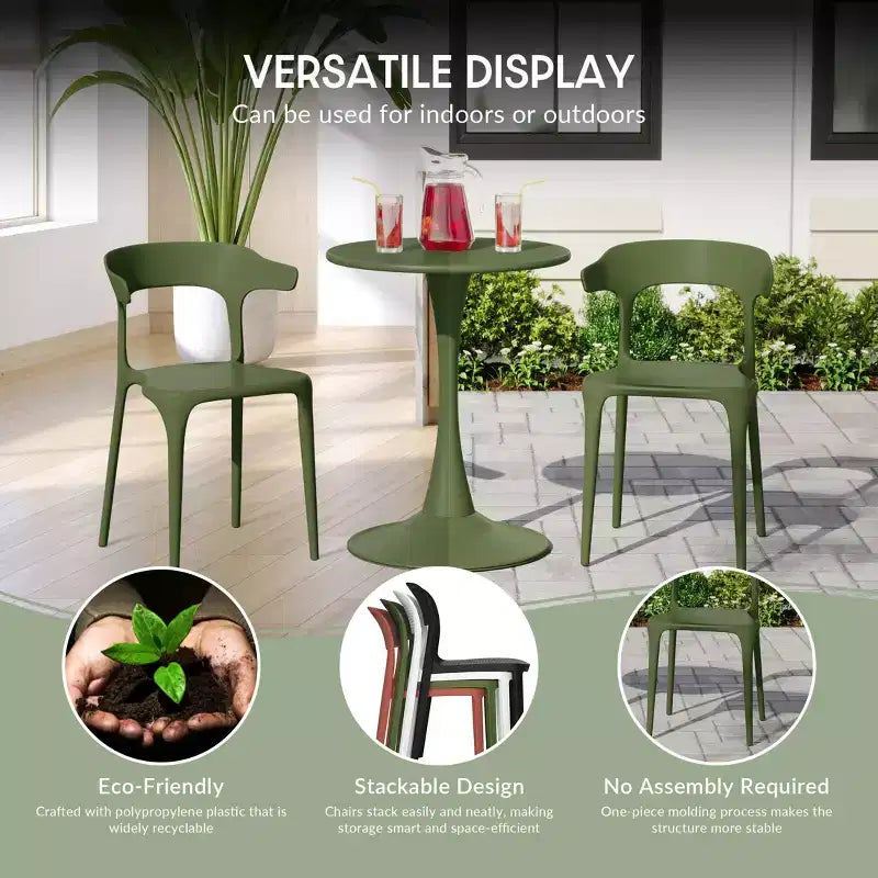 WestinTrends Playa Set Tavolo da Pranzo da Esterno in Metallo a 5 Pezzi con Sedie da Giardino Impilabili
