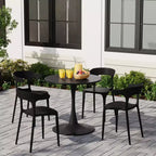 WestinTrends Playa Set Tavolo da Pranzo da Esterno in Metallo a 5 Pezzi con Sedie da Giardino Impilabili