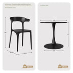 WestinTrends Playa Set Tavolo da Pranzo da Esterno in Metallo a 5 Pezzi con Sedie da Giardino Impilabili