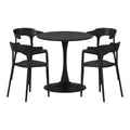 WestinTrends Playa 5-Piece Outdoor Metal Patio Dining Table Set With Stackable Patio Chairs
