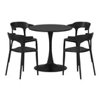 WestinTrends Playa 5-Piece Outdoor Metal Patio Dining Table Set With Stackable Patio Chairs