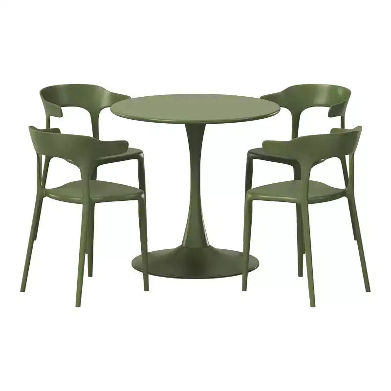 Ensemble de salle à manger d'extérieur WestinTrends Playa 5 pièces en métal avec chaises de patio empilables