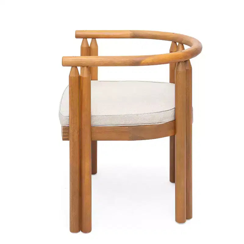 Christopher Knight Home Mordak Set da Pranzo Rustico da Giardino 7 Pezzi in Legno di Acacia con Cuscini