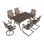 Mondawe 7-Piece Outdoor Steel Dining Set,With 1 Square Table & 6 Dining Chairs