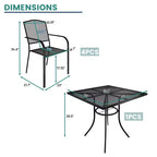 Mondawe Ensemble de salle à manger 5 pièces en maille d'acier avec 1 table carrée et 4 chaises de salle à manger