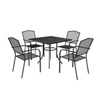Mondawe Ensemble de salle à manger 5 pièces en maille d'acier avec 1 table carrée et 4 chaises de salle à manger