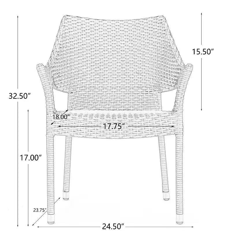 Set da pranzo da 7 pezzi GDFStudio in vimini e legno di acacia per esterni