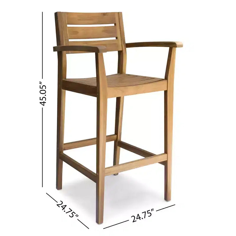 GDFStudio Brigitte Set Bar da Esterno 5 Pezzi in Legno di Acacia con Design a Doghe