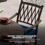 Mondawe Ensemble repas d'extérieur 5 pièces rond en fonte d'aluminium avec 4 chaises de salle à manger