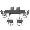 Mondawe 7-Piece Outdoor Dining ,With 1 Piece Extendable Rectangle Table and 6 Piece 360 Degree Swivel Chair Patio Set