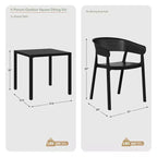 WestinTrends Playa, set da pranzo da esterni a 5 pezzi, con tavolo quadrato e sedie impilabili.