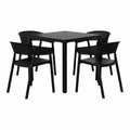 WestinTrends Playa 5-Piece Outdoor Metal Frame Square Dining Table Patio Set with Stackable Patio Dining Chairs