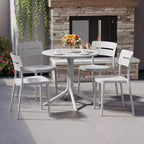 WestinTrends Playa Set da Pranzo Moderno da Esterno a 5 Pezzi con Tavolo Rotondo in Resina e Sedie Impilabili