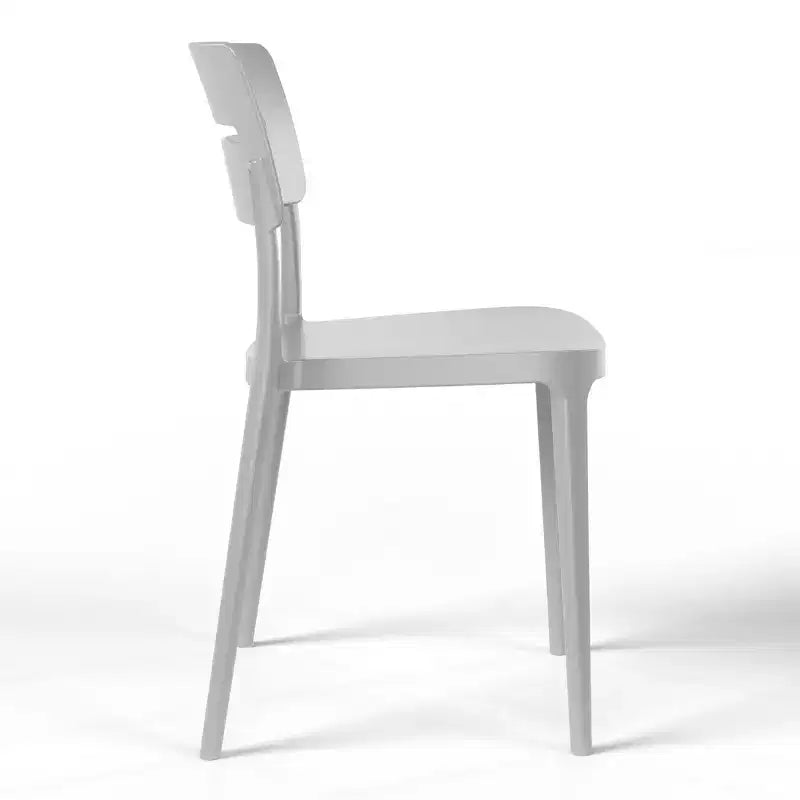 WestinTrends Playa Set da Pranzo Moderno da Esterno a 5 Pezzi con Tavolo Rotondo in Resina e Sedie Impilabili