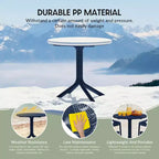 WestinTrends Playa Set da Pranzo Moderno da Esterno a 5 Pezzi con Tavolo Rotondo in Resina e Sedie Impilabili