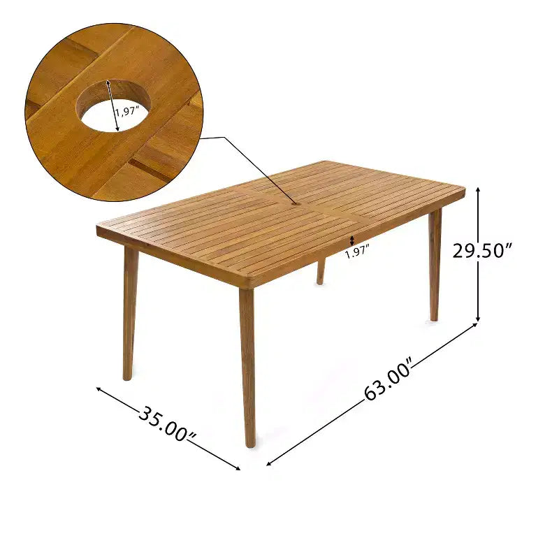 Christopher Knight Home Ofer Set da pranzo da 7 pezzi in alluminio e legno di acacia