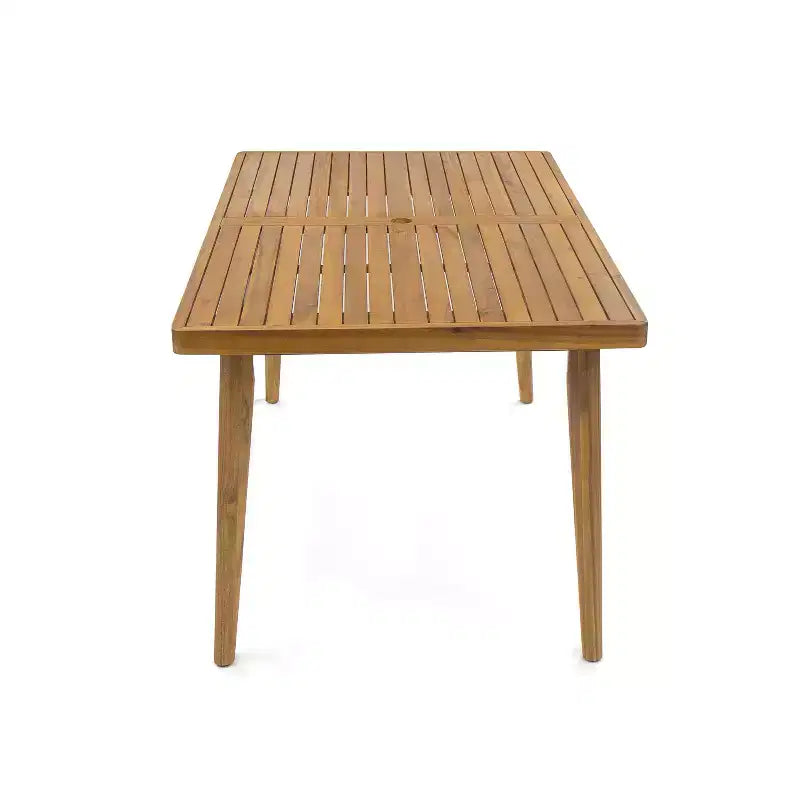 Christopher Knight Home Ofer Set da pranzo da 7 pezzi in alluminio e legno di acacia