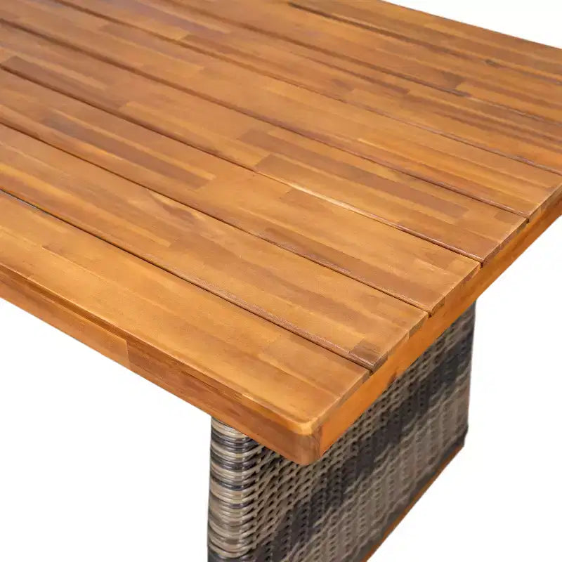 Christopher Knight Home Penelope Ensemble de salle à manger d'extérieur rustique 7 pièces en bois d'acacia avec table en rotin