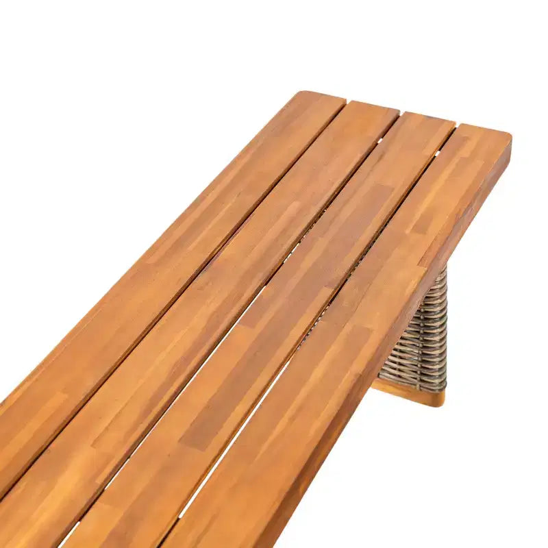 Christopher Knight Home Miranda, set da pranzo rustico da esterno in 6 pezzi con vimini, legno di acacia a doghe e cuscini