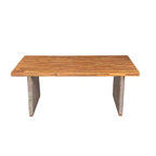 Christopher Knight Home Miranda, set da pranzo rustico da esterno in 6 pezzi con vimini, legno di acacia a doghe e cuscini