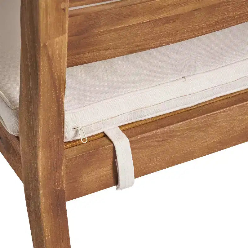 Christopher Knight Home Juliette Set da Pranzo Rustico da Esterno 7 Pezzi in Rattan e Legno di Acacia con Cuscini