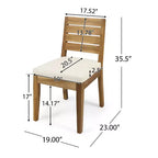 Christopher Knight Home Juliette Set da Pranzo Rustico da Esterno 7 Pezzi in Rattan e Legno di Acacia con Cuscini