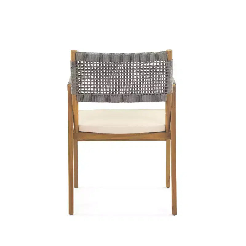 Christopher Knight Home Francesca Set da pranzo rustico da esterno 7 pezzi in legno di acacia con corda intrecciata e tavolo a doghe in rattan