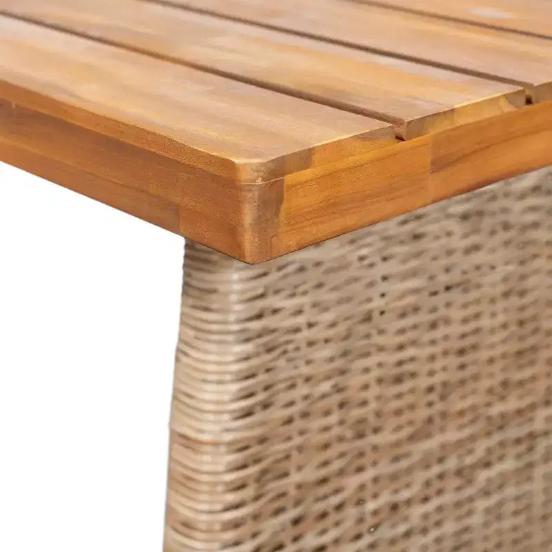 Christopher Knight Home Francesca Set da pranzo rustico da esterno 7 pezzi in legno di acacia con corda intrecciata e tavolo a doghe in rattan