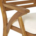 Christopher Knight Home Diana Set da Pranzo Rustico da Esterno 7 Pezzi in Rattan e Legno di Acacia a Doghe con Cuscini
