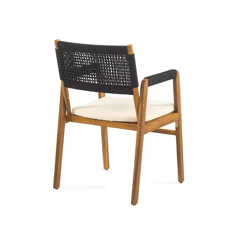 Christopher Knight Home Amara Set da pranzo rustico per esterni da 6 pezzi in legno di acacia con tavolo a doghe in rattan e cuscini