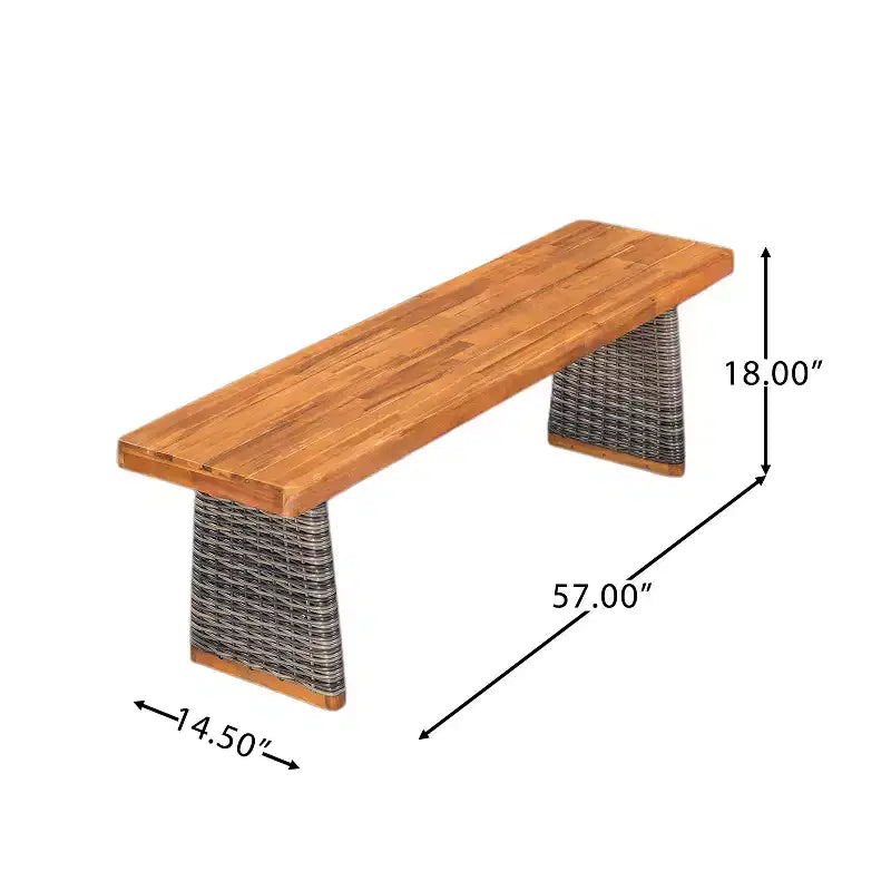 Christopher Knight Home Amara Set da pranzo rustico per esterni da 6 pezzi in legno di acacia con tavolo a doghe in rattan e cuscini