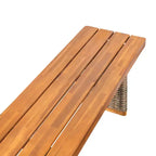 Christopher Knight Home Amara Set da pranzo rustico per esterni da 6 pezzi in legno di acacia con tavolo a doghe in rattan e cuscini