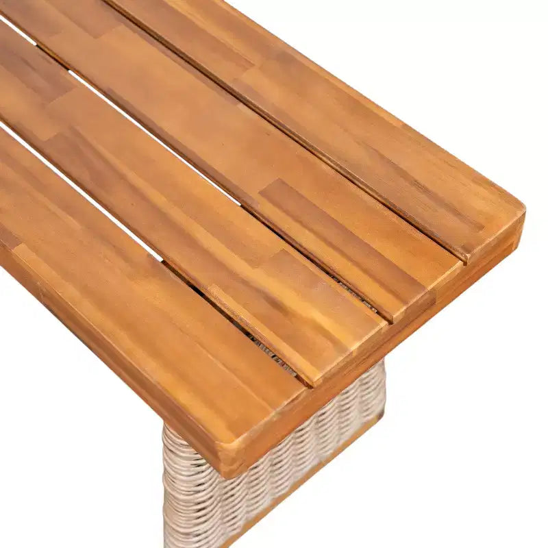 Set da pranzo da esterno Liliana Rustic 6 pezzi in legno di acacia con tavolo in rattan e cuscini di Christopher Knight Home