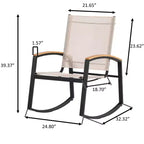 CuisinSmart Set Conversazione da 3 Pezzi per Patio, Set Mobili per Patio Piccolo con Tavolino in Vetro + 2 Sedie, per Giardino sul Retro Balcone