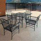 Ensemble de salle à manger d'extérieur 5 pièces Courtyard Casual French Quarter en acier noir