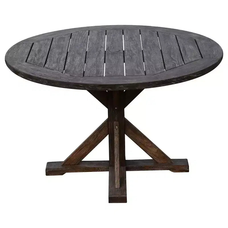 Cortile Casual Bermuda Teak FSC 5 pz 48 Flag Leg Set da pranzo in teak FSC Include un tavolo da pranzo rotondo da 48 e quattro sedie da pranzo