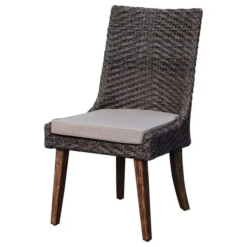 Cortile Casual Bermuda Teak FSC 5 pz 48 Flag Leg Set da pranzo in teak FSC Include un tavolo da pranzo rotondo da 48 e quattro sedie da pranzo