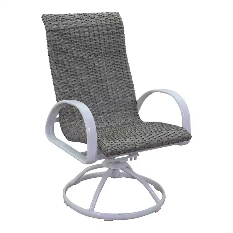Set da pranzo rotondo da 48 pollici a 5 pezzi in stile Santa Fe Courtyard Casual con poltrone a dondolo girevoli in vimini Include un tavolo rotondo e 4 poltrone a dondolo girevoli in vimini