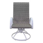 Set da pranzo rotondo da 48 pollici a 5 pezzi in stile Santa Fe Courtyard Casual con poltrone a dondolo girevoli in vimini Include un tavolo rotondo e 4 poltrone a dondolo girevoli in vimini