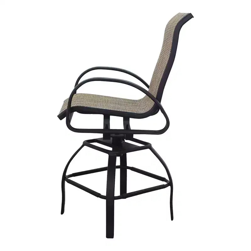 Set da pranzo rotondo Courtyard Casual Santa Fe da 5 pezzi ad altezza balcone 48" Include un tavolo da balcone da 48" e quattro sgabelli da balcone girevoli