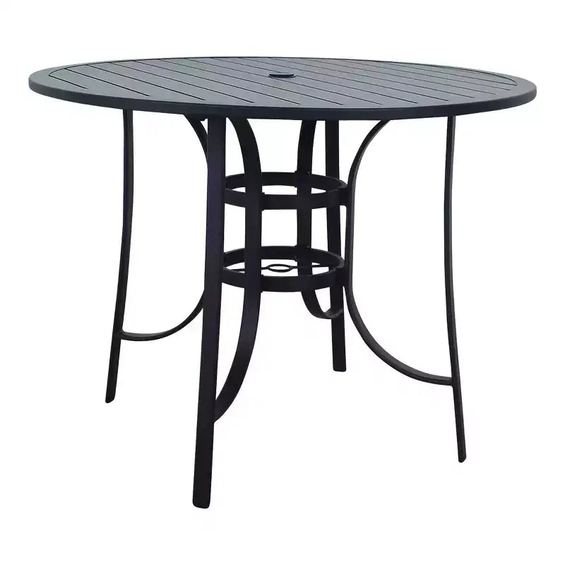 Set da pranzo rotondo Courtyard Casual Santa Fe da 5 pezzi ad altezza balcone 48" Include un tavolo da balcone da 48" e quattro sgabelli da balcone girevoli