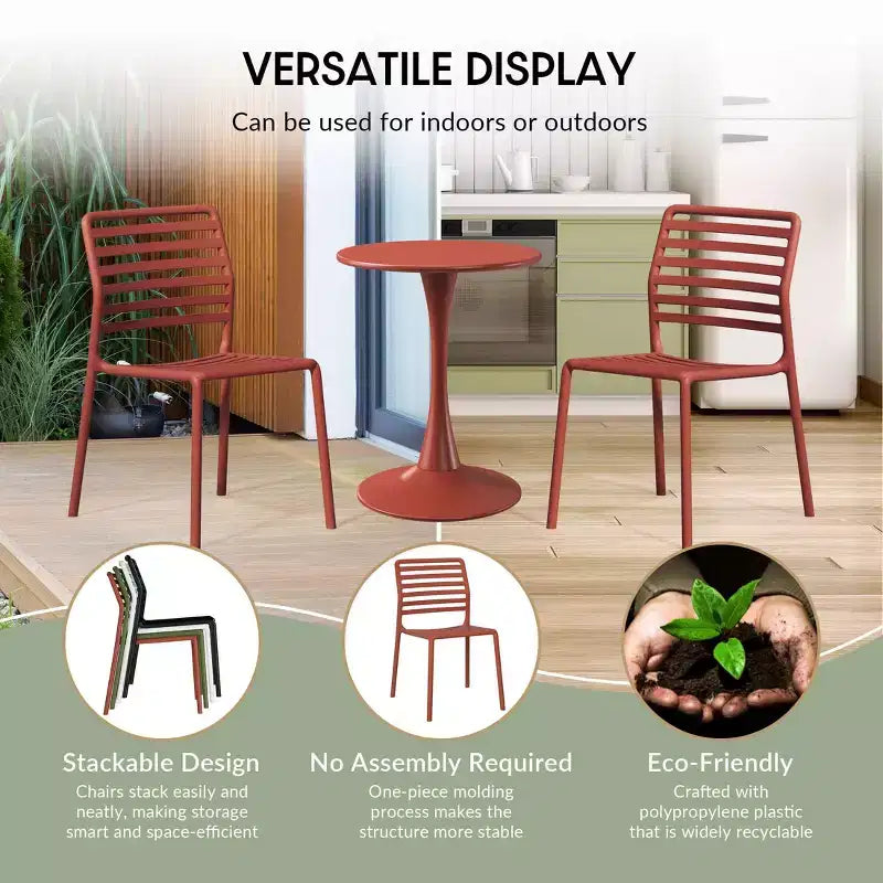 WestinTrends Playa Set da Pranzo per Esterni Rettangolare in Metallo da 7 Pezzi con Sedie Impilabili in Plastica per 6 Persone