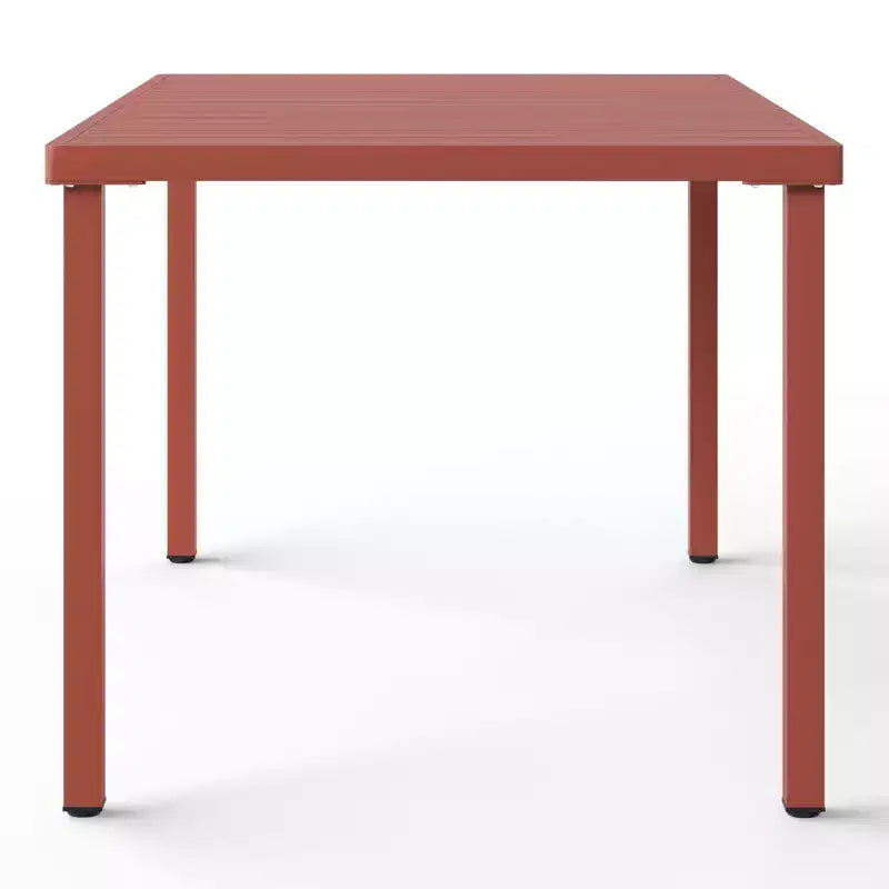 WestinTrends Playa Set da Pranzo per Esterni Rettangolare in Metallo da 7 Pezzi con Sedie Impilabili in Plastica per 6 Persone